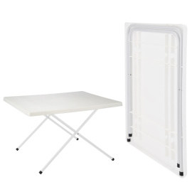 HI Skládací kempingový stůl bílý nastavitelný 80 x 60 x 51/61 cm (435288)