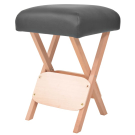 vidaXL Skládací masážní stolička s 12 cm silným sedákem černá (110149)