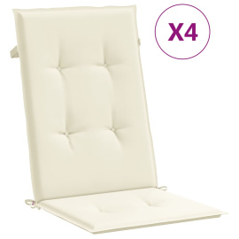 vidaXL Podušky na židli vysoké opěradlo 4 ks krémové 120x50x3cm textil