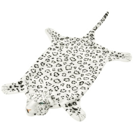 vidaXL Plyšový koberec leopard 139 cm bílý
