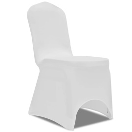 vidaXL Strečové potahy na židle, 100 ks, bílá