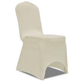 vidaXL Strečové potahy na židle, 100 ks, krémová