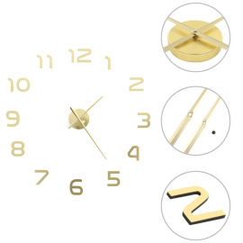 vidaXL 3D Nástěnné hodiny s moderním designem 100 cm XXL zlaté (50640)