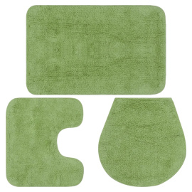 vidaXL Sada koupelnových předložek 3 kusy textilní zelená (133225)