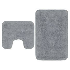 vidaXL Sada koupelnových předložek 2 kusy textilní šedá (133230)