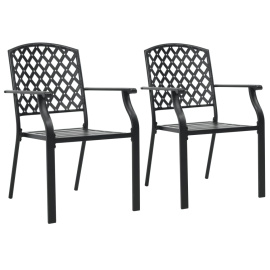 vidaXL Stohovatelné zahradní židle 2 ks ocelové černé