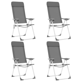 vidaXL Skládací kempingové židle 4 ks šedé hliníkové (44307)