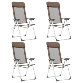 vidaXL Skládací kempingové židle 4 ks hnědé hliníkové (44311)