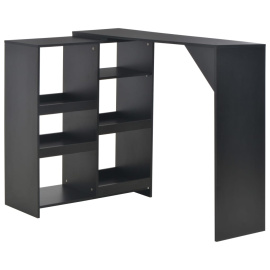 vidaXL Barový stůl s pohyblivým regálem černý 138 x 39 x 110 cm (280223)