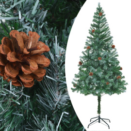 Umělý vánoční stromek se šiškami 180 cm
