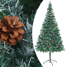 Umělý vánoční stromek se šiškami 210 cm