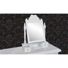 Toaletní stolek s hranatým sklopným zrcadlem MDF 