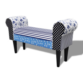 Patchworková lavice modrá a bílá