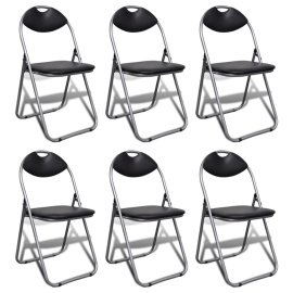 vidaXL Skládací jídelní židle 6 ks černé umělá kůže