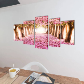 Sada obrazů, tisk na plátně, třešňový květ, 100 x 50 cm
