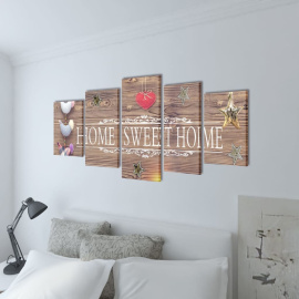 Sada obrazů, tisk na plátně, Home Sweet Home, 100 x 50 cm