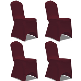 vidaXL Strečové potahy na židle 4 ks vínové