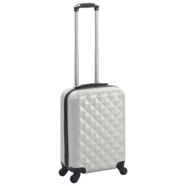 vidaXL Skořepinový kufr na kolečkách jasně stříbrný ABS (91892)