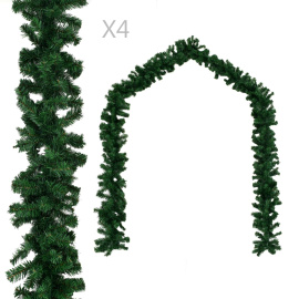 vidaXL Vánoční girlandy 4 ks zelené 270 cm PVC (284308)