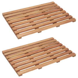 vidaXL Koupelnové předložky 2 ks masivní akáciové dřevo 56 x 37 cm (46574)