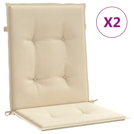 vidaXL Podušky na židli nízké opěradlo 2 ks béžové 100x50x3 cm oxford