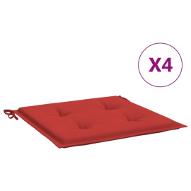 vidaXL Podušky na zahradní židli 4 ks červené 40x40x3 cm látka oxford