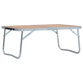 vidaXL Skládací kempingový stůl hnědý hliník 60 x 40 cm (48186)