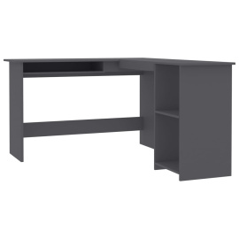 vidaXL Rohový psací stůl šedý 120 x 140 x 75 cm dřevotříska (800749)