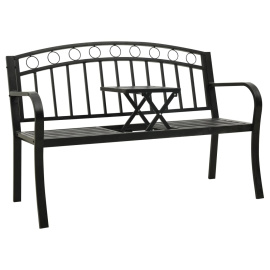 vidaXL Zahradní lavice se stolem 125 cm ocel černá (312040)