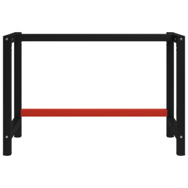 Kovový rám pracovního stolu 120 x 57 x 79 cm černá a červená