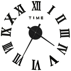 vidaXL 3D Nástěnné hodiny moderní design černé 100 cm XXL (325159)