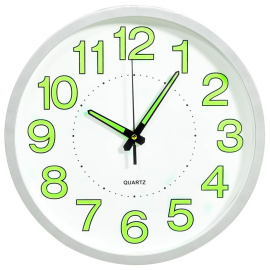 vidaXL Svítící nástěnné hodiny bílé 30 cm (325167)