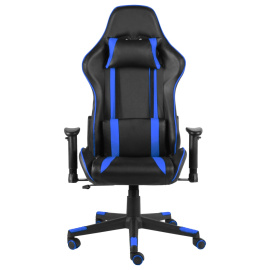Otočná herní židle modrá PVC 