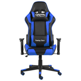 Otočná herní židle modrá PVC 