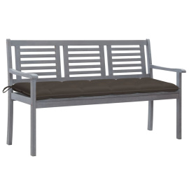 vidaXL 3místná zahradní lavice s poduškou 150 cm šedá eukalyptus (3061073)