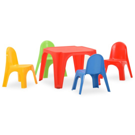 vidaXL Dětský stůl s židlemi PP