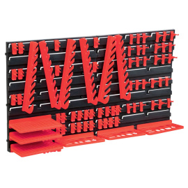 vidaXL 71dílná sada skladovacích zásobníků s panely červenočerná (150810)