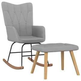 vidaXL Houpací křeslo se stoličkou světle šedé textil (327622)