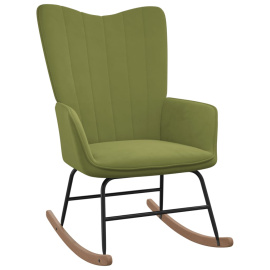 vidaXL Houpací židle světle zelená samet (327746)