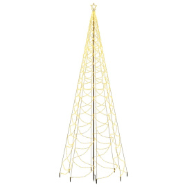 vidaXL Vánoční stromek s kovovým sloupkem 1 400 LED teplý bílý 5 m (328632)