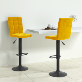 vidaXL Barové stoličky 2 ks hořčicově žluté samet