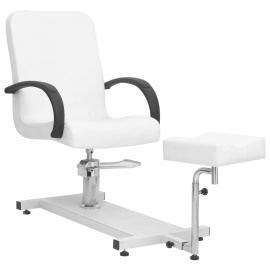 vidaXL Masážní židle s podnožkou bílá 127 x 60 x 98 cm umělá kůže (110257)