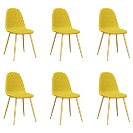 vidaXL Jídelní židle 6 ks hořčicově žluté samet (3082877)