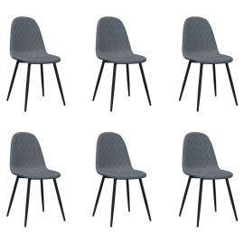 vidaXL Jídelní židle 6 ks tmavě šedé samet (3082882)