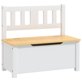 Dětská úložná lavice bílá a béžová 60 x 30 x 55 cm MDF