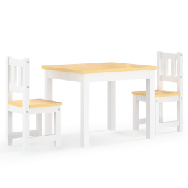3dílná sada dětského stolu a židlí bílá a béžová MDF