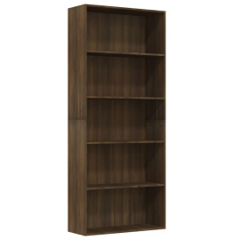 vidaXL 5patrová knihovna hnědý dub 80 x 30 x 189 cm kompozitní dřevo