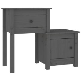 vidaXL Noční stolek šedý 79,5 x 38 x 65,5 cm masivní borové dřevo