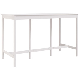vidaXL Barový stolek bílý 180 x 80 x 110 cm masivní borové dřevo