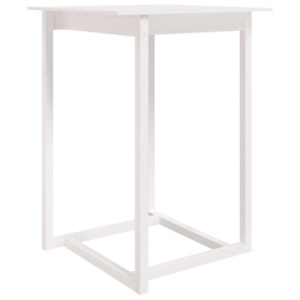 vidaXL Barový stolek bílý 80 x 80 x 110 cm masivní borové dřevo